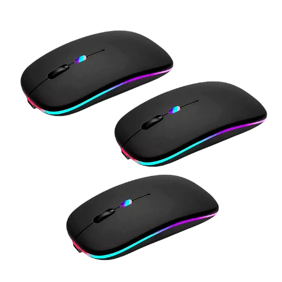 Mouse Wireless com Bluetooth Led Rgb Ergonômico