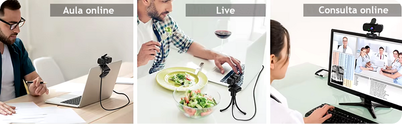 Webcam 1440p Full HD PC para Vídeo Chamada