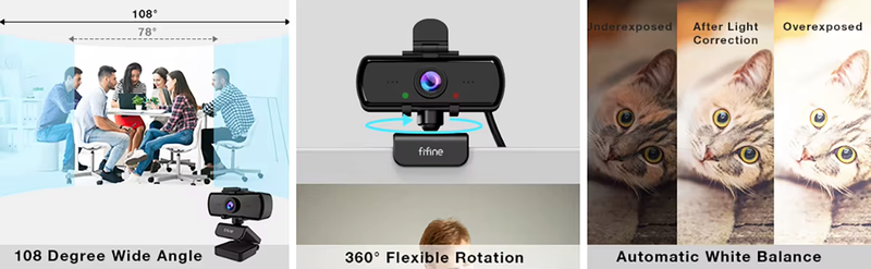 Webcam 1440p Full HD PC para Vídeo Chamada
