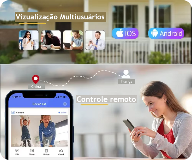 Camera de Vigilância 2.4G WIFI 2K com Audio - Eagle Eyes