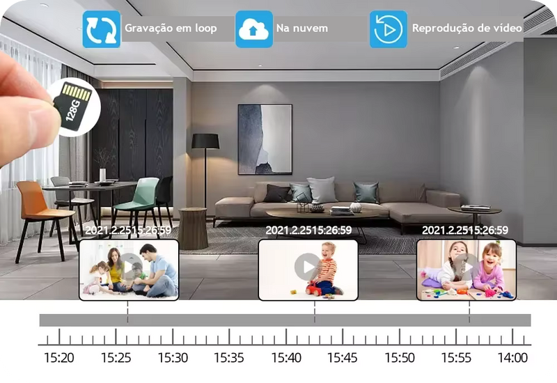 Camera de Vigilância 2.4G WIFI 2K com Audio - Eagle Eyes