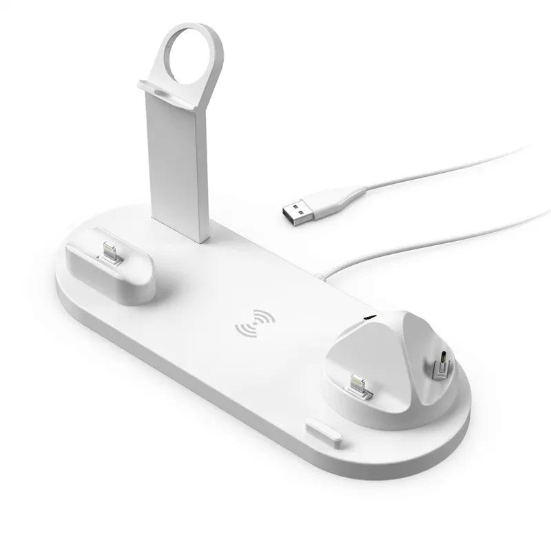 Carregador Wireless 5 em 1 para iPhone 15 14 13 12 11 X Apple Watch Airpods