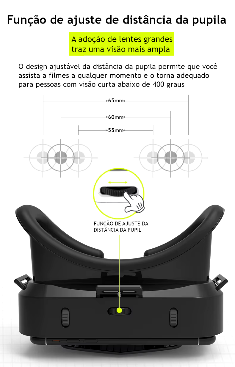 Óculos Realidade Virtual 3D p/ Smartphone - Smart Glasses
