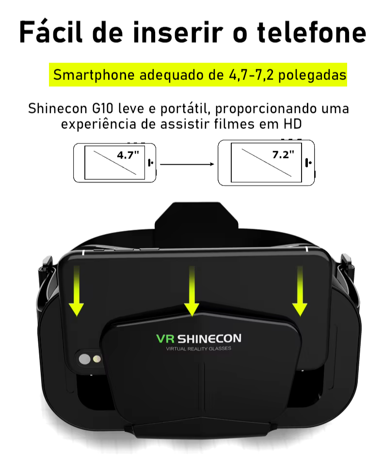 Óculos Realidade Virtual 3D p/ Smartphone - Smart Glasses
