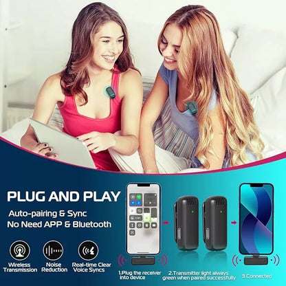 Microfone De Lapela Sem Fio ULANZI J12 iPhone, iPad, Android